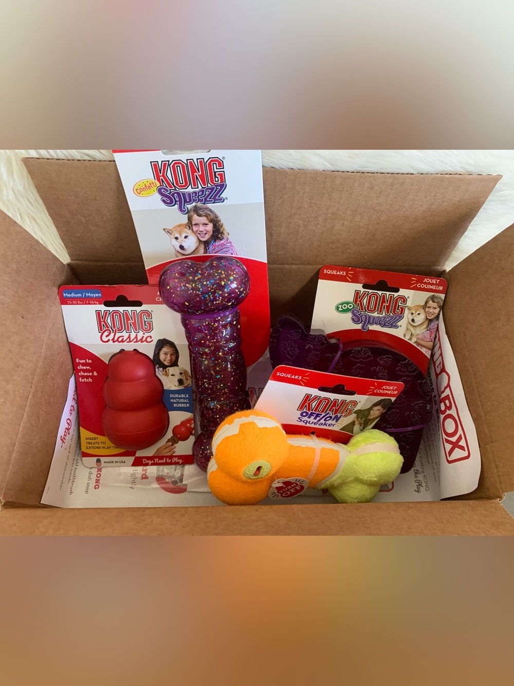 Kong Squeezz Purple Confetti Dog Toy Bundle